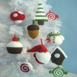 amigurumi knit christmas ornament pattern set digital download