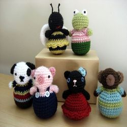 amigurumi crochet roly-poly animal pattern set digital download