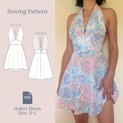 halter dress sewing pattern pdf s-l