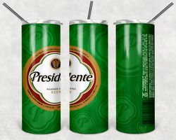 presidente beer can tumbler png, presidente beer can 20oz skinny sublimation designs png, drinks tumbler png