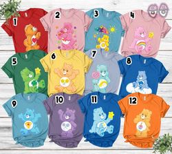 bears group matching shirt, care bears family costume, care bears family matching shirt, care bear group tshirt, softbal