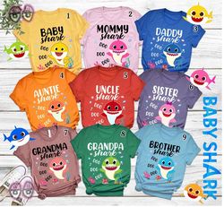 baby shark family shirt, baby shark doo doo doo tee, family shark shirt, family matching tee, daddy mommy baby shark tee