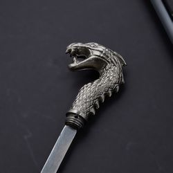 dragon cane handmade custom  stainless steel stick durable and versatile self defense tool  gift swords hunting mk5148m