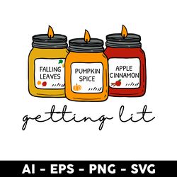 getting lit fall candles svg, candles svg, getting lit svg, png dxf eps file - digital file