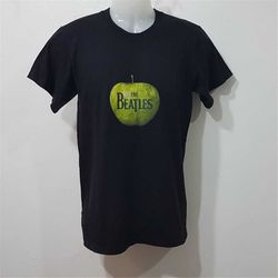 vintage Beatles Apple Logo T-Shirt Rock Band shirt Black men size: S /Graphic Funny Tee Shirt/vintage clothing men