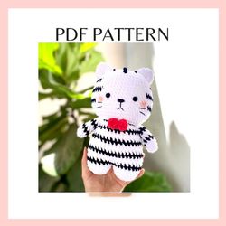 little chunky tiger crochet pattern. amigurumi crochet pattern. amigurumi pattern. pdf file.