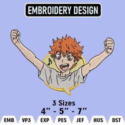 hinata embroidery designs, hinata logo embroidery files, haikyuu machine embroidery pattern, digital download