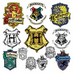 digital hogwarts houses svg harry potter vector magic file bundle logo gryffindor png gifts pdf dxf eps design clipart