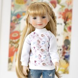 summer clothes for doll mermaid sweatshirt for ruby red fashion friends doll 14.5 inch, wellie wishers doll outfit