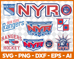 new york rangers hockey bundle svg, hockey logo svg, hockey svg, hockey team svg file cut digital download