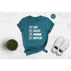 Eat Sleep Mine Repeat T-Shirt, Boy's Minecraft Shirt, Minecraft Shirt, Father's Day Gift, Gamer Birthday T-Shirt, Gamer