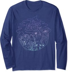 disney alice in wonderland mad hatter time for tea line art long sleeve