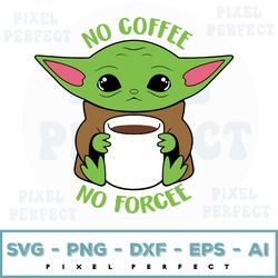 baby yoda no coffee svg