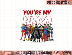 dc comics valentine s day justice league you re my hero  png, sublimate