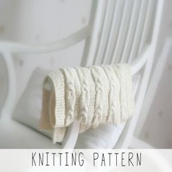 knitting pattern baby blanket x swaddling blanket knit pattern x newborn baby knit pattern x receiving or stroller cable