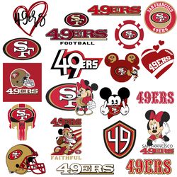 san francisco 49ers football bundle svg, sport svg, nfl svg, nfl logo svg, football team svg digital download