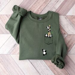 baby panda's sweatshirt - panda shirt - animal sweatshirt - forest sweatshirt - panda lover - funny animal sweatshirt, g
