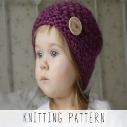 knitting pattern chunky beanie x beginners hat knit pattern x easy hat knitting pattern x kids chunky beanie pattern