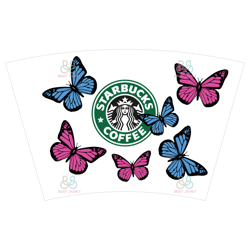 butterfly svg starbucks cup, butterfly starbucks wrap svg, starbucks cup svg, trending svg, 24oz wrap