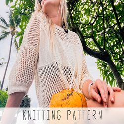 summer tee knitting pattern light sweater top knit pattern mesh top summer knitting pattern tank top beginner pattern