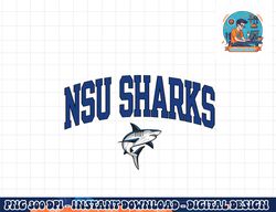 nova southeastern sharks arch over logo officially licensed  png, sublimation copy