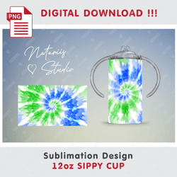 tie-dye sublimation design - seamless sublimation template - 12 oz sippy cup - full cup wrap