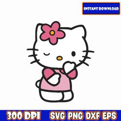 kawaii kitty kittens clipart, cute cats, png stickers, digital download cut file, vector printables, cricut silhouette