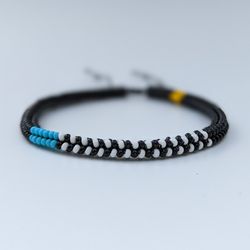 black beaded bracelet for him