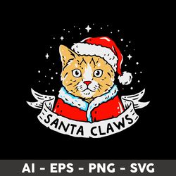 cute cat santa claws svg, santa claws svg, christmas svg, cute cat  svg, cat svg, cartoon svg - digital file