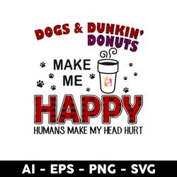 dog dunkin donuts svg, dog svg, donuts svg, coffee svg, cartoon svg - digital file