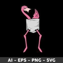 flamingo pocket funny svg, flamingo funny svg, flamingo svg, animal svg, cartoon svg - digital file