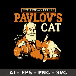 little known failure pavlov's cat ring ring ring ring svg, cat svg - digital file