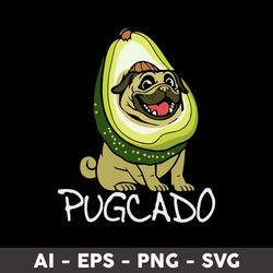 pugcado cute pug dog avocado vegan svg, dog svg, pugcado svg, avocado svg - digital file