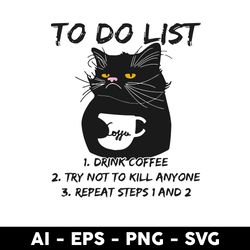 to do list black cat svg, black cat svg, cat svg, animal svg - digital file