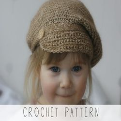 crochet pattern newsboy hat x cap hat crochet pattern x boys hat pattern x capped hat x winter hat pattern x slouch hat