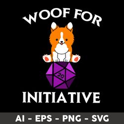 woof for initiative corgi dungeons and dogs svg, dog corgi svg, dog svg - digital file