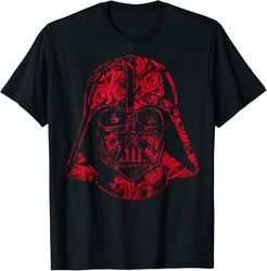 star wars darth vader helmet full of roses graphic t-shirt