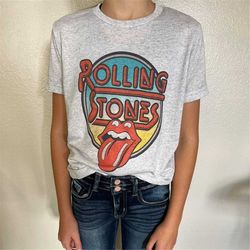 Youth Tee, Youth trendy, Youth T Shirt, Rolling Stones, Bleached T-Shirt, Youth rock band - 80's shirt - 90's