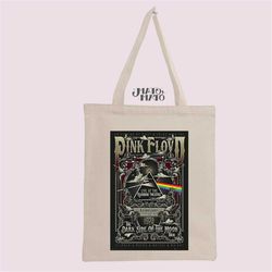 Pink Floyd The Dark Side Of The Moon Tour Tote Bag, Organic and Fair Trade with long handles, sturdy bag