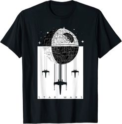 star wars death star black & white battle t-shirt