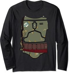 star wars distressed boba fett armor halloween long sleeve