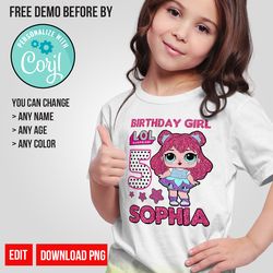 personalize lol surprise dolls birthday girl shirt png digital instant download