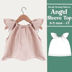 angel sleeve swing top sewing pattern pdf | 9 sizes | flutter sleeves peasant top, boho top, boho sewing patterns