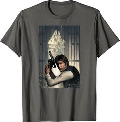 star wars han solo millennium falcon stance t-shirt