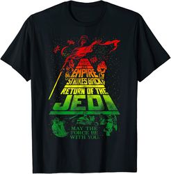 star wars jedi title rasta collage graphic t-shirt