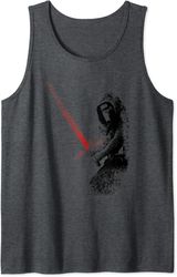 star wars kylo ren red lightsaber faded portrait tank top