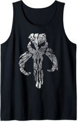 star wars mandalorian shattered logo tank top