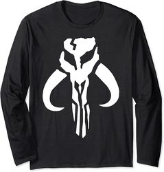 star wars mandalorian skull logo long sleeve