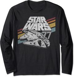 star wars millennium falcon 77 retro diagonal stripes long sleeve