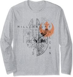 star wars millennium falcon schematic long sleeve